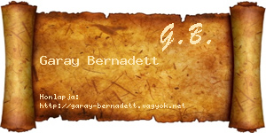 Garay Bernadett névjegykártya